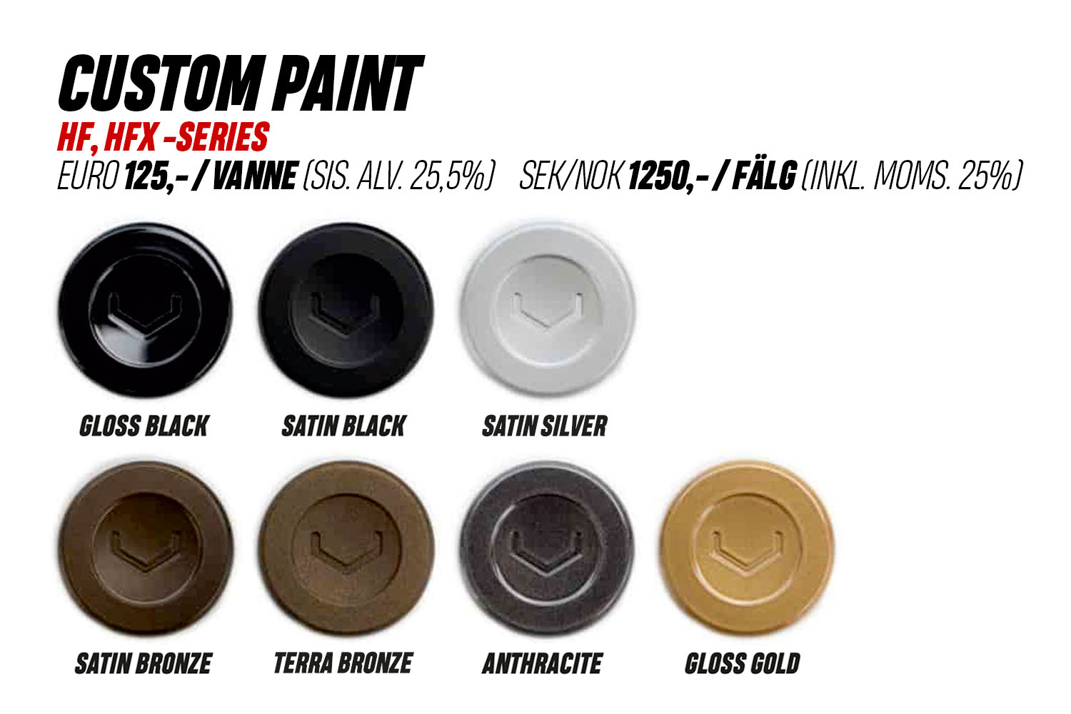 Vossen vanteet värit fälgar färg