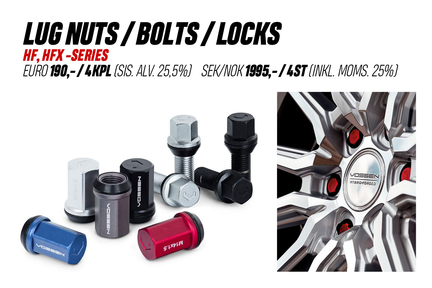 Vossen pultit venttiilit mutter bult låssatser lukitussarjat locks nuts bolts